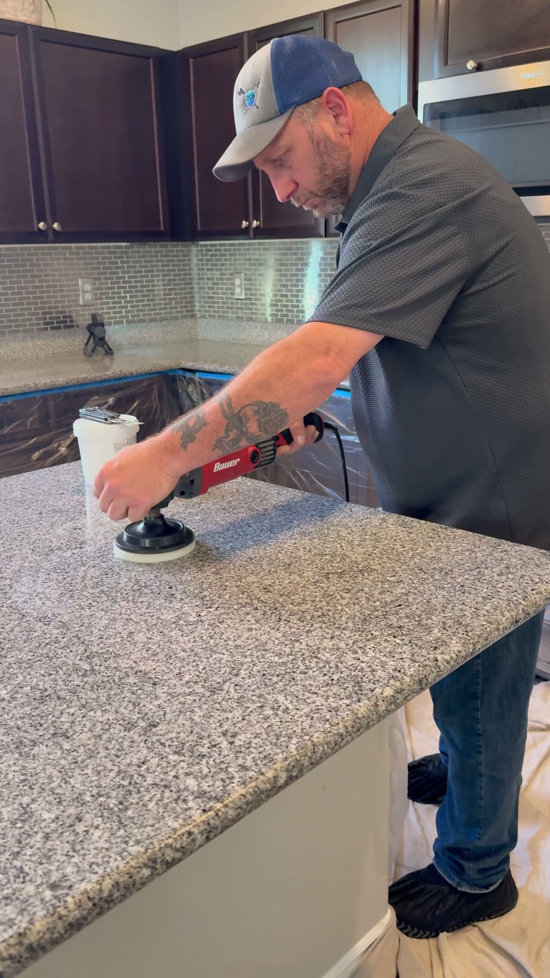 Countertop work at a customer’s home, shared by the homeowner