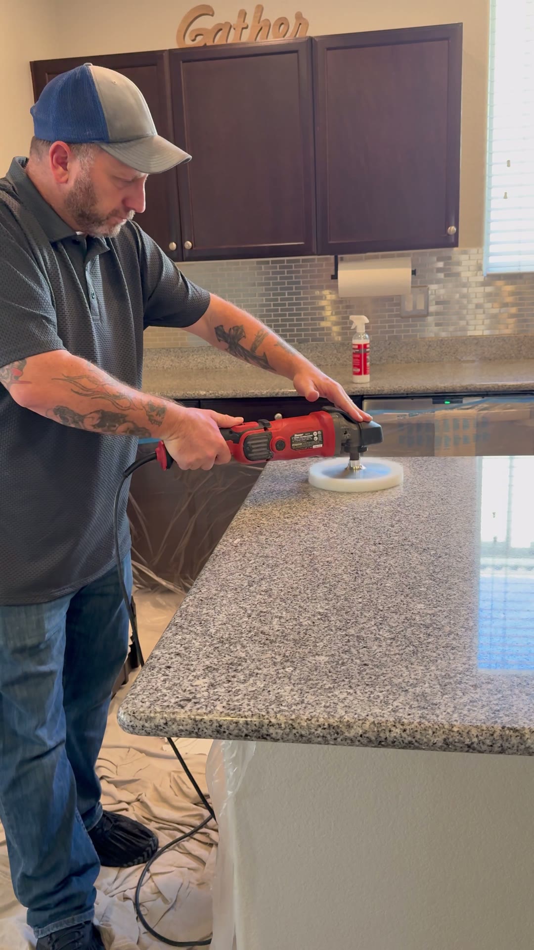 Countertop work at a customer’s home, shared by the homeowner