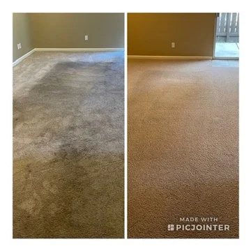 Side-by-side carpet room comparison supplied by Grasso