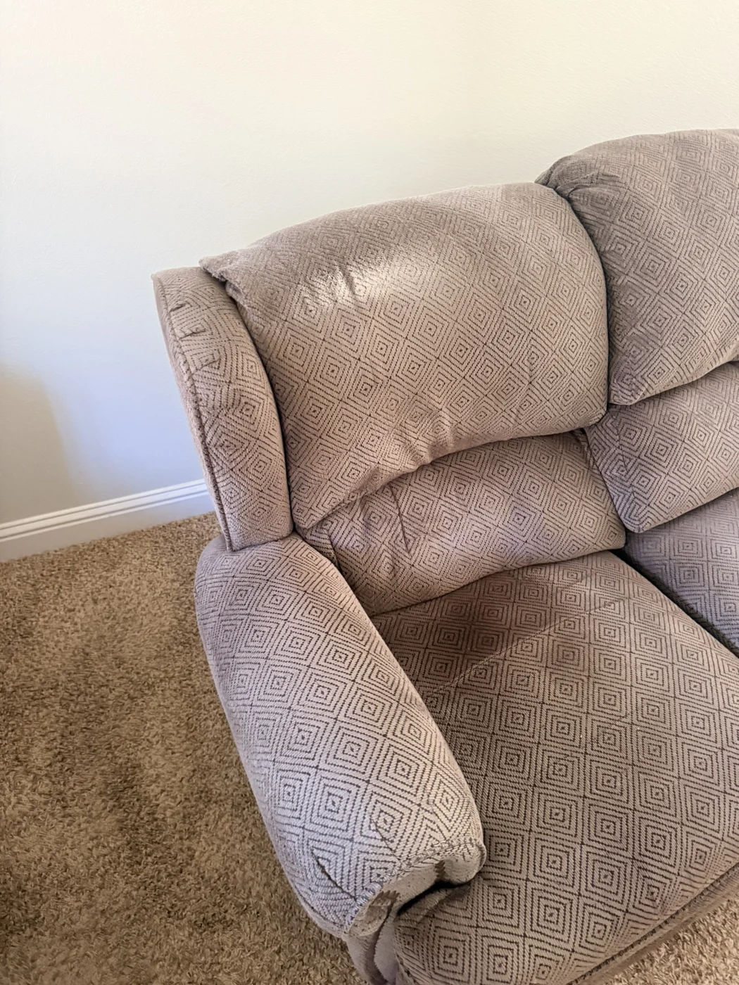 Upholstered chair photographed on a Grasso job